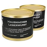 Hausmacher Leberwurst 400g, Premium Wurstkonserve aus Handarbeit, 400g,...