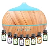 Aroma Diffuser Set mit 8 Ätherischen Ölen: 500ML Ätherische Öl Diffuser...