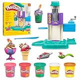 Play-Doh Bunte Regenbogen Eismaschine, 2 x 56g einfarbig & 3 x 56g...