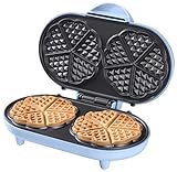 Bestron Doppel-Waffeleisen für klassische Herzwaffeln, Herzwaffeleisen mit...