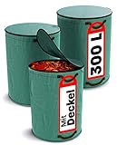 Praknu 3x Gartenabfallsack 300 Liter Mit Deckel - Laubsack Mit 4...