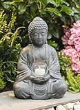 Dekoleidenschaft Dekofigur Buddha Erleuchtung aus Zement in Stein-Optik mit...