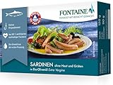 Fontaine Sardinen ohne Haut in Bio-Olivenöl – 120 g – 5er Pack -...
