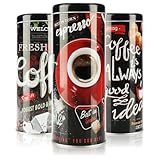 com-four® 3X Kaffeepaddose - Metalldose für Kaffeepads -...