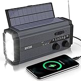 Solar Radio, Tragbar Kurbelradio Dynamo Radio mit AM/FM,5000mAh...