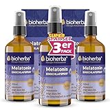 3 Stk.Melatonin Einschlafspray 50 ml – Mit Lavendel Hopfen & Vitamin B6...