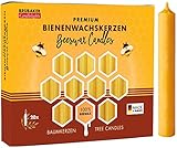 BRUBAKER 20er Pack Baumkerzen 100% Bienenwachs Weihnachtskerzen...