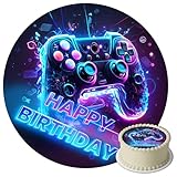 J&M DECO Tortenaufleger Gamer – essbare Kuchendeko Ø 20 cm –...