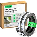 WORKMAX® A+B Magnetband für Fliegengitter & Moskitonetze (2+2 Meter) |...