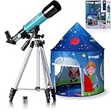 Bresser Junior Linsenteleskop 50/360 für Kinder - Astronomie Einsteigerset...