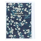 MARK'S 2021/2022 Taschenkalender A6 vertikal, Flower Pattern, Navy: Von...