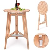 Casaria® Stehtisch Klappbar Massiv Holz 78cm x 111 cm Rund Bistrotisch...