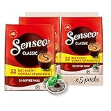 Senseo Pads Classic - Kaffee RA-zertifiziert - 5 Vorratspackungen x 32...