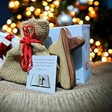 Holz-Handkreuz mit Jutebeutel, Taufkreuz, feines Gebet mit Holzkreuz –...