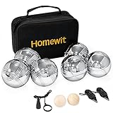 6 Boule Set Boule Kugeln mit 2 Holzkugeln, 2 Abstandsmesser, 1 Boules-Kugel...