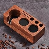 LingTing ​Espresso Tampierstation 51/54MM aus Massiv Nussbaum - Barista...