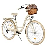 Generic Komfort Fahrrad Citybike Mit Weidenkorb Damenfahrrad Hollandrad, 28...