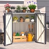 YODOLLA Gartenschrank Wasserdichter mit Pflanztisch, 97x34x93cm...