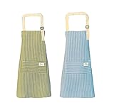 qipuneky 2er Set Küchenschürze Damen, Kochschürze mit Tasche, Schürze...