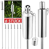 Deuba 6er Set Gartenfackeln für Draußen Öl 330 ml Edelstahl Rostfrei 115...