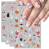 JMEOWIO Nagelsticker Halloween 9 Blatt Nail Art Sticker Selbstklebend...