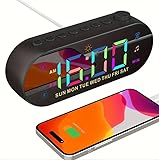 Digitaler Wecker Radio mit Spiegeloberfläche, Einstellbare Helligkeit und...