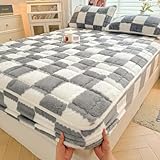 Luxuriöser Samt-Matratzenschoner für King/Queen-Size-Bett, weiches,...