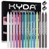 KYDA 14 Farben Lidschatten Eyeliner Stift Set, Metallic Eyeliner Gel Stift...