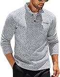 COOFANDY Herren Half Rollkragen Pullover Knöpfen Freizeit Strickpullover...