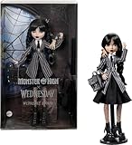 Monster High Wednesday Puppe und Accessoires, Wednesday Addams Sammelfigur...