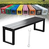 Stilvolle wetterbeständige Gartenbank aus schwarzem Metall für 23...