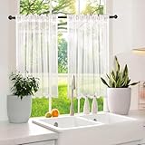 qhklew Scheibengardine, 63,5x78CM Scheibengardinen Halbtransparent,...