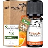 rooted.® BIO Orangenöl 10ml [100% NATURREIN] - Echte Orange - Citrus...