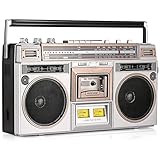 Tragbarer Kassettenspieler mit AM/FM-Radio, integrierten Lautsprechern,...