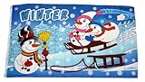 Fahne/Flagge Winter Schneemann Schlitten 90 x 150 cm