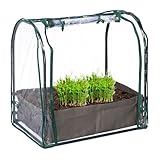 Relaxdays Frühbeet, Pflanzsack, HBT: 70x68x50 cm, PVC-Folie, Stahl, Tür...