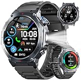 Smartwatch Herren GPS, 1,43'AMOLED Militär Fitnessuhr mit Bluetooth...