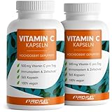 Vitamin C hochdosiert - 730 Kapseln - 500 mg Vitamin C gepuffert -...