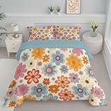 Creme Bettdecke 135x200 4 Jahreszeiten Bohemian-Blumenmuster Steppdecke...