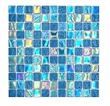 Glasmosaik Mosaikfliese small flip flop irisierend türkis blau mehrfarbig...