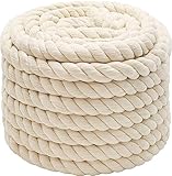 Abio Baumwollseil 10mm 5m Weiß Seil Kordelband Makramee Garn Tau...