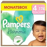 Pampers Baby Windeln Größe 4 (9-14 kg) Harmonie, MONATSBOX, Sanfter...