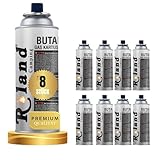Roland Camping Butan Gaskartusche 227g – 8 Stück Gaskartuschen für...