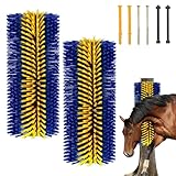 Kensbro 2 Stück Kratzbürste Pferd, Kratzbürste für Pferd Kuh für...