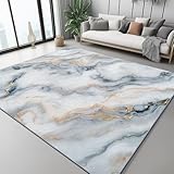 Grau Teppich 60x90 cm rutschfest und waschbar, Minimalistischer Weißer...