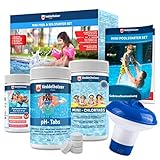 Veddelholzer Mini 4 in 1 Reinigungsset Pool & Spa Poolreiniger, Tester pH,...