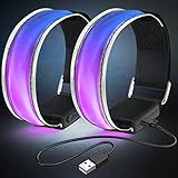 flintronic LED Armband Aufladbar, 2 Stück Reflective LED Leuchtarmband mit...