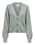 ONLY Damen Kurze Strickjacke | Langarm V-Ausschnitt Cardigan Knitted Basic...