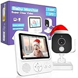 OBVHNUA Babyphone mit Kamera 720P IPS Video Babyphone ohne WLAN mit 2000mAh...