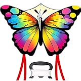 Farbige Schmetterling Drachen Lenkdrachen für Kinder & Erwachsene, Leicht...